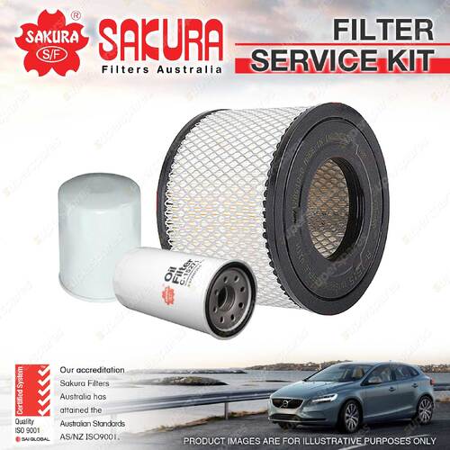 Sakura Oil Air Fuel Filter Service Kit for Holden Jackaroo UBS73 02/1998-09/2004