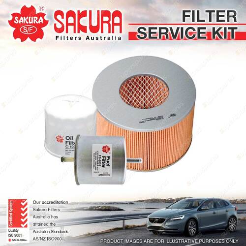 Sakura Oil Air Fuel Filter Service Kit for Holden Piazza YB 04/1986-1988