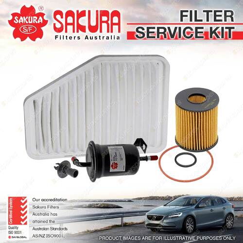 Sakura Oil Air Fuel Filter Service Kit for Lexus Gs300 GRS190R 03/2005-04/2012