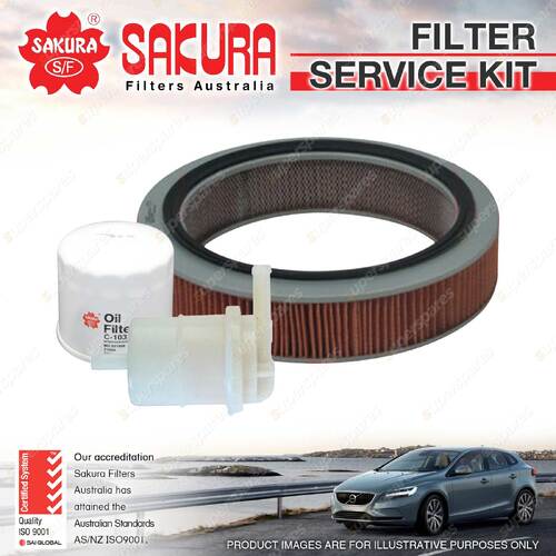 Sakura Oil Air Fuel Filter Service Kit for Mitsubishi L200 Express 2000 84-1987