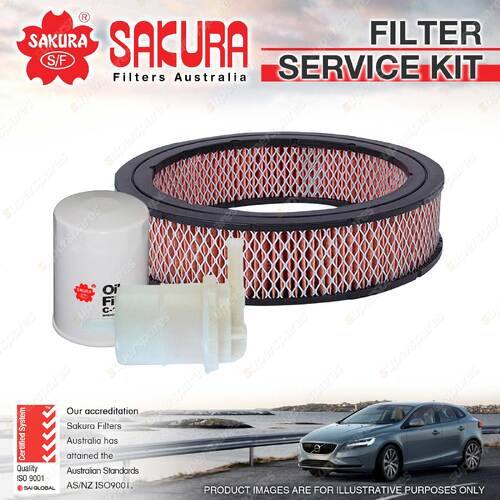 Sakura Oil Air Fuel Filter Service Kit for Nissan 280C P330 03/1978-1979