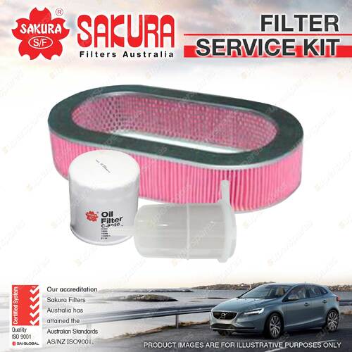 Sakura Oil Air Fuel Filter Service Kit for Nissan Patrol GQ 11/1987-1995