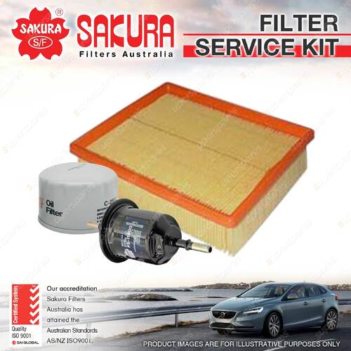 Sakura Oil Air Fuel Filter Service Kit for Renault Laguna EXS20 09/2002-2007