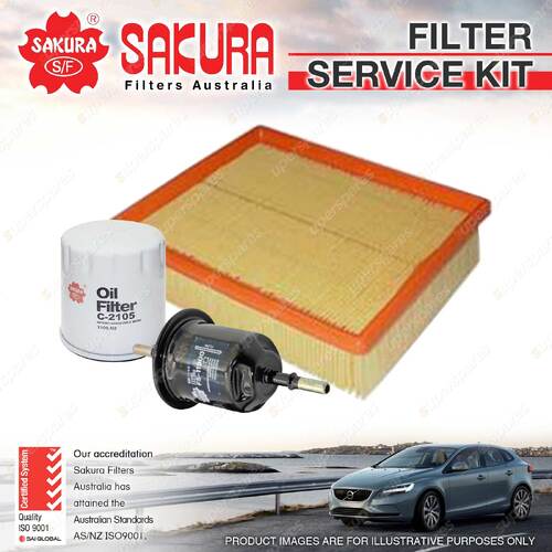 Sakura Oil Air Fuel Filter Service Kit for Renault Laguna PRS30 03/2002-01/2006