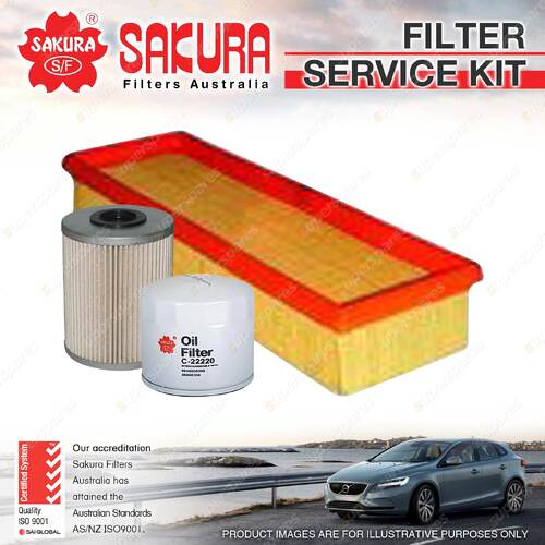 Sakura Oil Air Fuel Filter Service Kit for Renault Megane X84T II 7/07-7/10