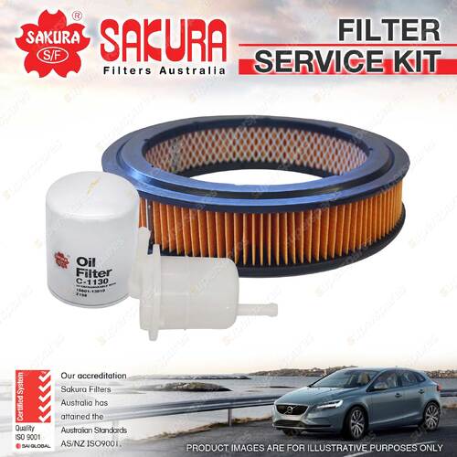 Sakura Oil Air Fuel Filter Service Kit for Toyota Corona ST141 08/1983-10/1983