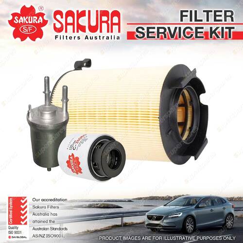 Sakura Oil Air Fuel Filter Service Kit for Volkswagen Golf Mk VI 90 TSI 09-2014