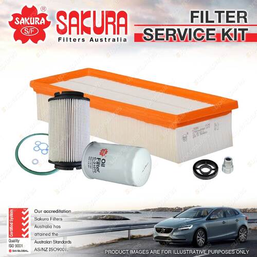 Sakura Oil Air Fuel Filter Service Kit for Volkswagen Jetta 1K 01/2011-On