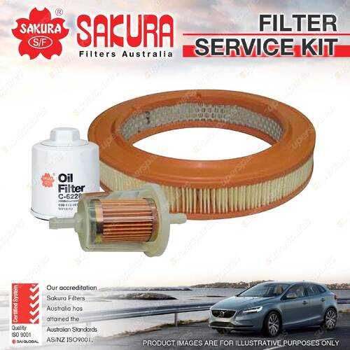 Sakura Oil Air Fuel Filter Service Kit for Volkswagen Polo 6N 1996-1998