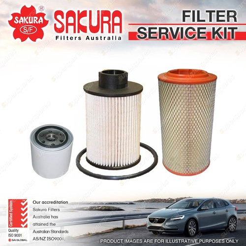 Sakura Oil Air Fuel Filter Service Kit for Fiat Ducato Turbo 02/2007-02/2012
