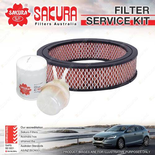 Sakura Oil Air Fuel Filter Service Kit for Holden Gemini TC TD TE TX 1.6L 75-82