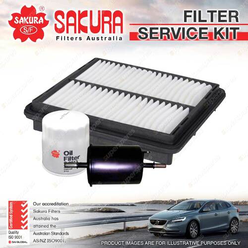 Sakura Oil Air Fuel Filter Service Kit for Daewoo Lanos 1.5L 1.6L Petrol 4Cyl