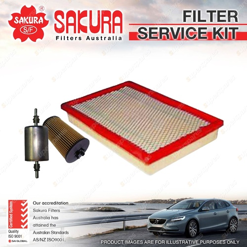 Sakura Oil Air Fuel Filter Service Kit for Holden Combo Van XC 1.4L MR19MA9235