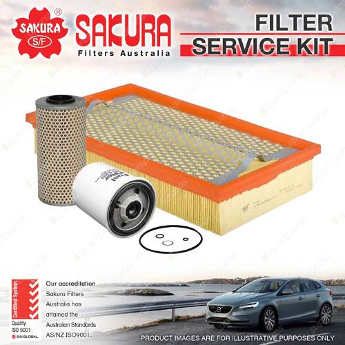Sakura Oil Air Fuel Filter Service Kit for Mercedes Benz E300D W210 3.0L 97-99