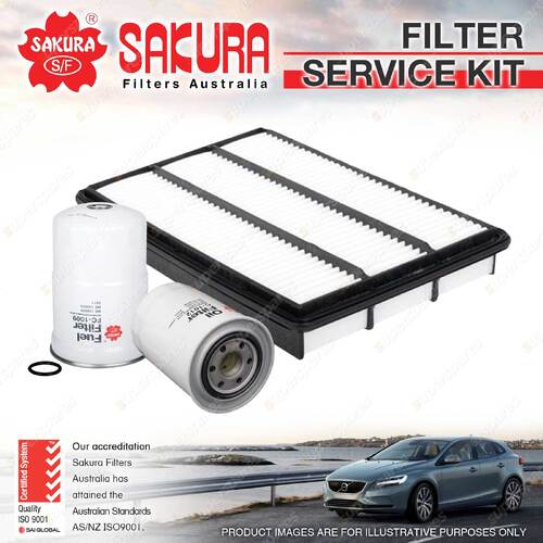 Sakura Oil Air Fuel Filter Service Kit for Mitsubishi Pajero NM NP 2.8L 3.2L TD