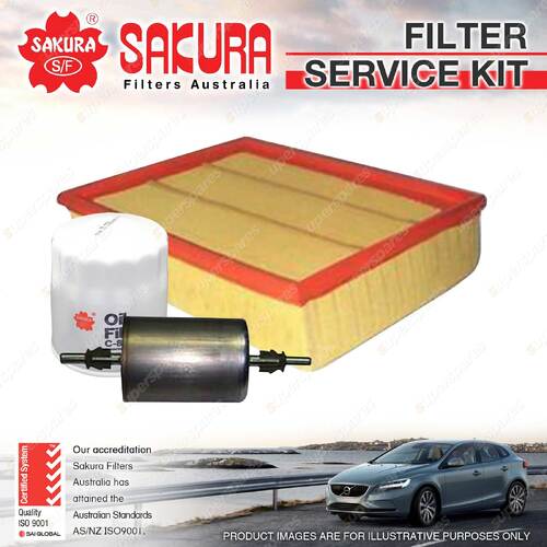 Sakura Oil Air Fuel Filter Service Kit for Holden Astra TS 2.0L 05/03-07/04