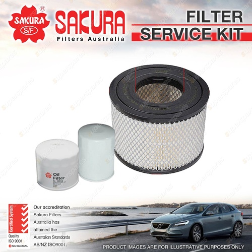 Sakura Oil Air Fuel Filter Service Kit for Holden Jackaroo UBS73 3.0L TD 98-04