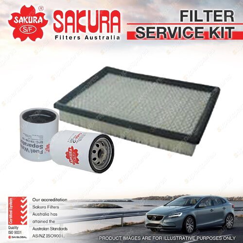 Sakura Oil Air Fuel Filter Service Kit for Jeep Cherokee KJ 2.5 2.8L TD CRD 4Cyl