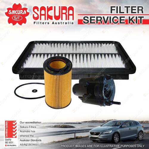 Sakura Oil Air Fuel Filter Service Kit for Kia Sorento BL 3.8L V6 2006-09/07
