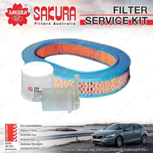 Sakura Oil Air Fuel Filter Service Kit for Mitsubishi Nimbus UB UC 1.8 2.0L 4Cyl