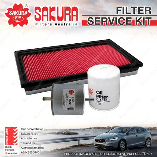 Sakura Oil Air Fuel Filter Service Kit for Nissan Skyline R31 3.0L 06/86-1990