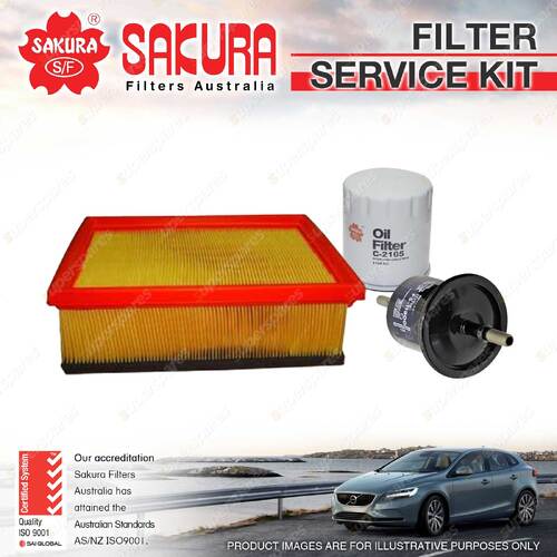 Sakura Oil Air Fuel Filter Service Kit for Peugeot 206 GTi 180 CC 307 T5 CC 4Cyl