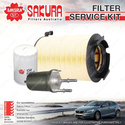 Sakura Oil Air Fuel Filter Service Kit for Volkswagen Golf 1K 1.6L 08/04-02/09