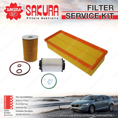 Sakura Oil Air Fuel Filter Service Kit for Skoda Octavia Scout 2.0L TDi 06-13