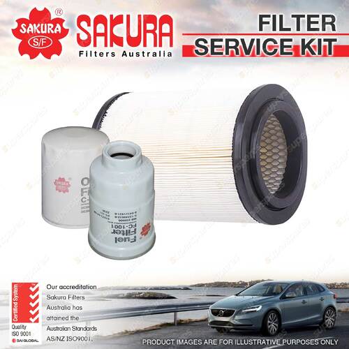 Sakura Oil Air Fuel Filter Service Kit for Kia K2700 PU 2.7L TD 04/05-03/08