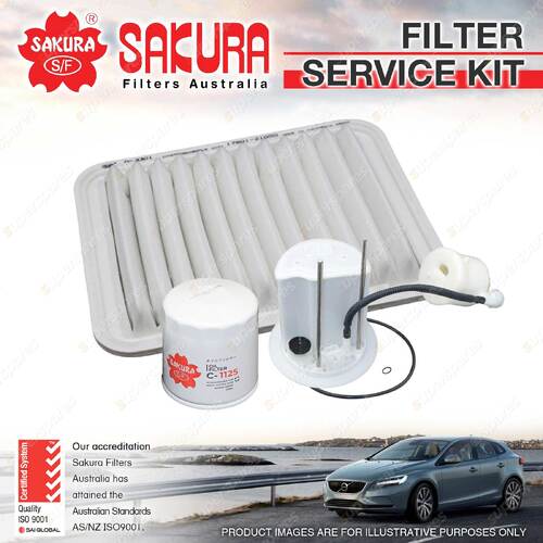 Sakura Oil Air Fuel Filter Service Kit for Toyota Yaris NCP90 NCP91 NCP93R 08-11