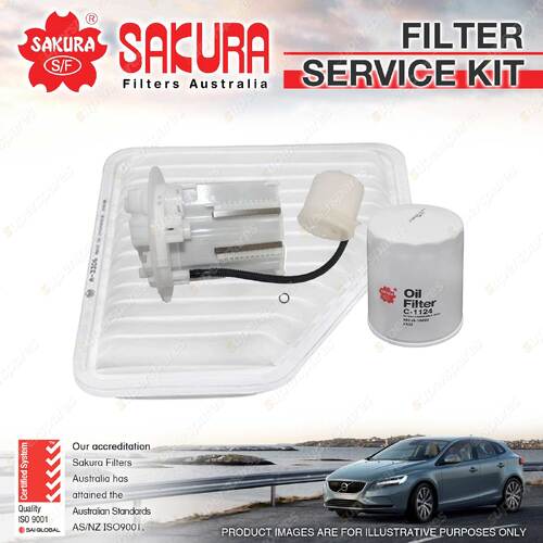 Sakura Oil Air Fuel Filter Service Kit for Toyota Rukus AZE151R 2.4L 05/10-on