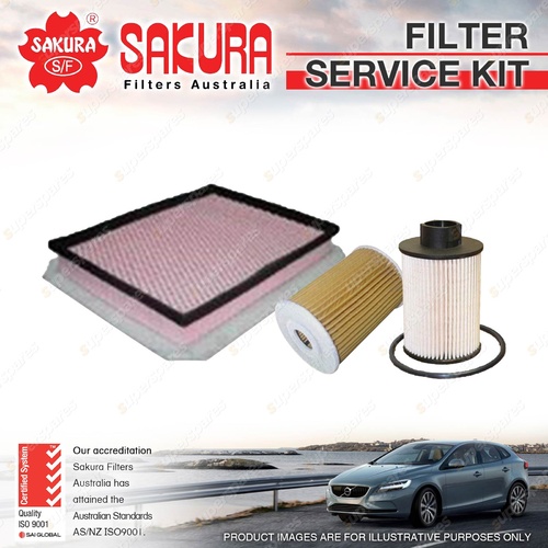 Sakura Oil Air Fuel Filter Service Kit for Holden Astra AH 1.9L CDTi 06/06-03/10