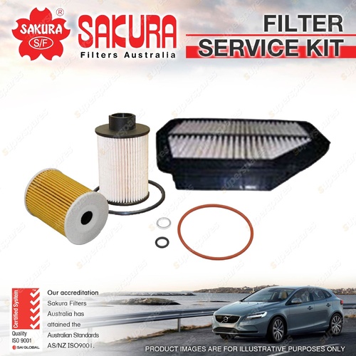 Sakura Oil Air Fuel Filter Service Kit for Holden Captiva CG 2.0L TD 05/07-01/11