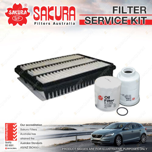 Sakura Oil Air Fuel Filter Service Kit for Toyota Landcruiser Prado KDJ120 3.0L