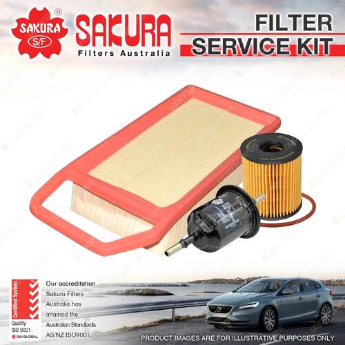 Sakura Oil Air Fuel Filter Service Kit for Citroen C5 2.0L Petrol 06/05-08/08