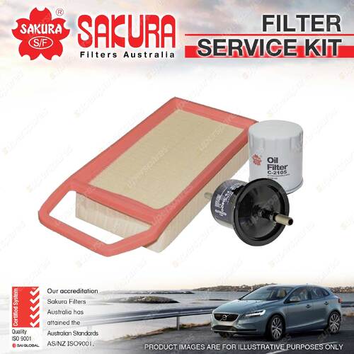 Sakura Oil Air Fuel Filter Service Kit for Peugeot 407 ST 2.2L 09/04-08/09
