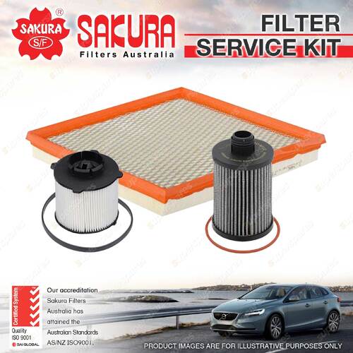 Sakura Oil Air Fuel Filter Service Kit for Holden Cruze JH 2.0L CDi 03/11-01/15