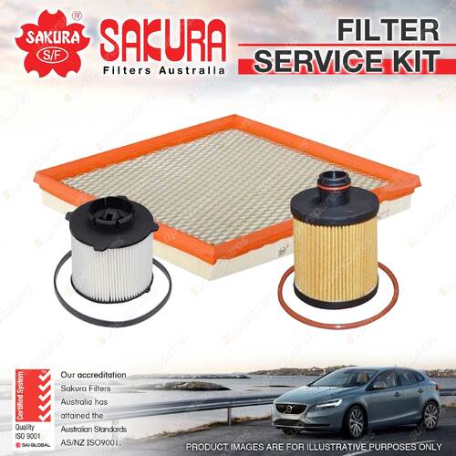 Sakura Oil Air Fuel Filter Service Kit for OPEL Astra PJ Zafira ZJ 2.0L TD CDTi