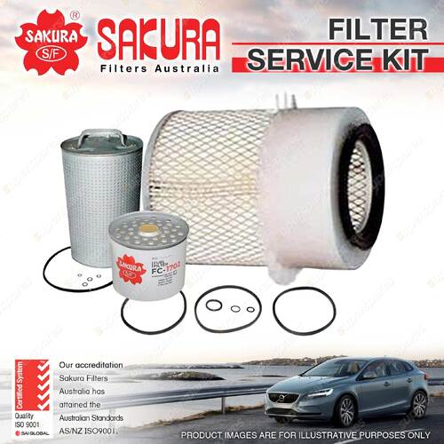 Sakura Oil Air Fuel Filter Service Kit for Ford Trader 409 3.0L HA Diesel 4Cyl