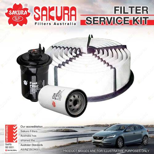 Sakura Oil Air Fuel Filter Service Kit for Toyota Supra MA70 3.0L 03/86-07/90