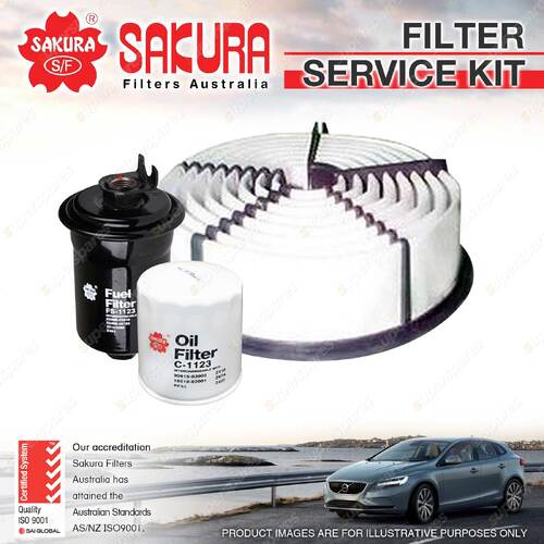 Sakura Oil Air Fuel Filter Service Kit for Toyota Supra MA71 3.0L 10/88-04/93
