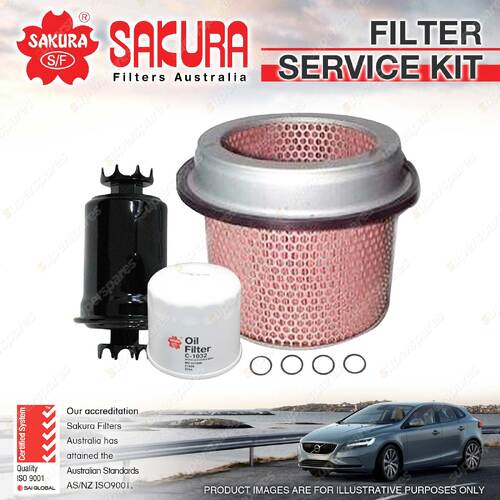 Sakura Oil Air Fuel Filter Service Kit for Mitsubishi Express SF SG 2.4L 86-91