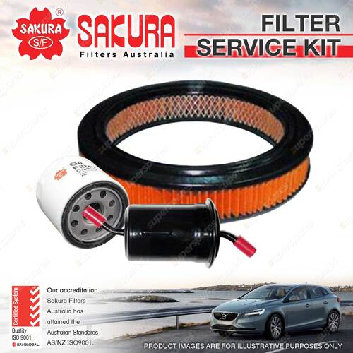 Sakura Oil Air Fuel Filter Service Kit for Mazda 121 DB 1.3L 12/90-08/97