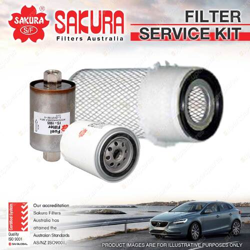 Sakura Oil Air Fuel Filter Service Kit for Ford Falcon Outback XG Ute Van 4.0L