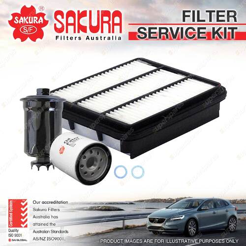Sakura Oil Air Fuel Filter Service Kit for Mitsubishi FTO Used Import 2.0L 94-01