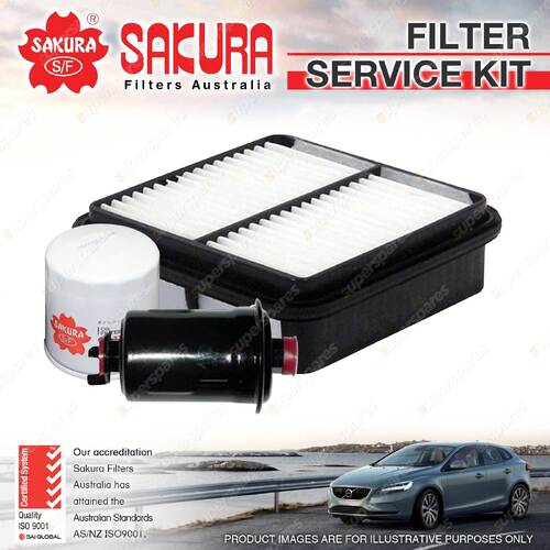 Sakura Oil Air Fuel Filter Service Kit for Toyota Paseo EL44R 1.5L 07/91-01/96