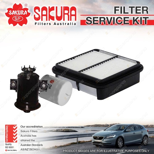 Sakura Oil Air Fuel Filter Service Kit for Toyota Starlet EP91 1.3L 04/96-10/99