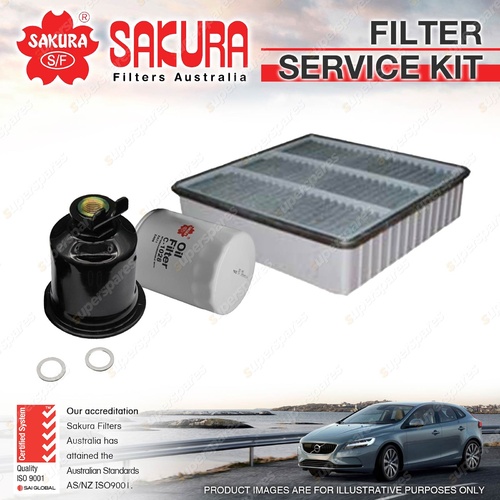 Sakura Oil Air Fuel Filter Service Kit for Mitsubishi Lancer Mirage CE CEII 4Cyl