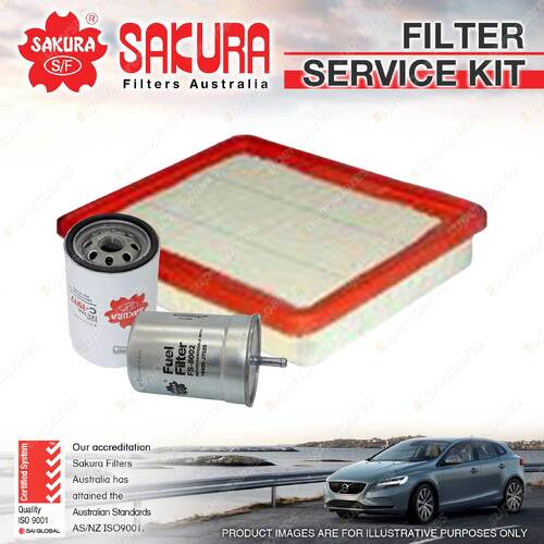 Sakura Oil Air Fuel Filter Service Kit for Volkswagen Golf 1H 1.8L 10/95-06/00