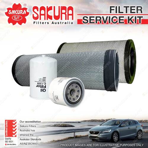 Sakura Oil Air Fuel Filter Service Kit for Hino Ranger 4 FB4J 5.3L D 1995-2003